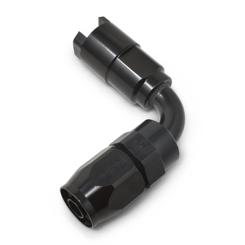 Russell Performance 5/16in SAE Quick Disc Female to -6 Hose Black 90 Degree Hose End Fittings Russell