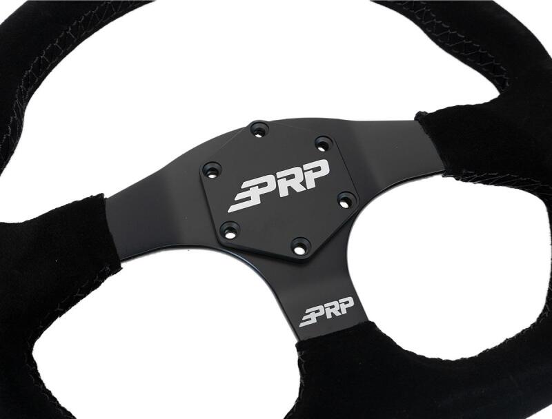 PRP Comp-R D-Shape Suede Steering Wheel - Blue Steering Wheels PRP Seats