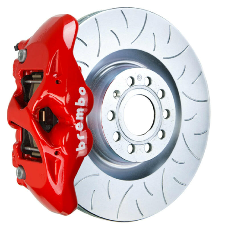 Brembo 07-15 TT 2.0T/3.2L/09-15 TTS Front GT BBK 4 Piston Cast 345x30 1pc Rotor Slotted Type3-Red Brake Kits - Performance Slot Brembo