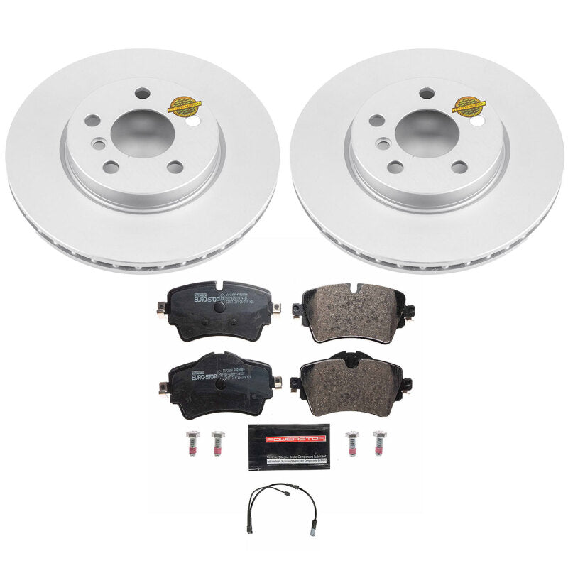 Power Stop 14-19 Mini Cooper Front Euro-Stop Brake Kit Brake Kits - OE PowerStop