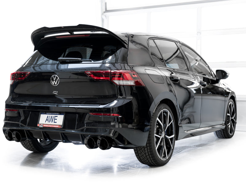 AWE MK8 Volkswagen Golf R 3in Track Edition Quad Exhaust - Diamond Black Tips Catback AWE Tuning