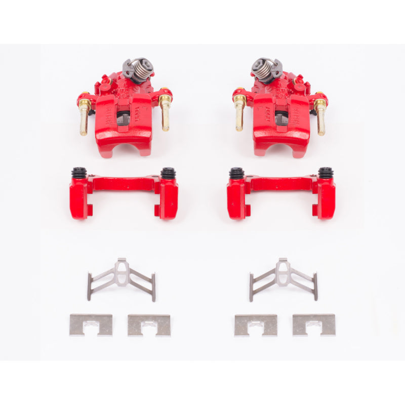 Power Stop 92-01 Honda Prelude Rear Red Calipers w/Brackets - Pair Brake Calipers - Perf PowerStop