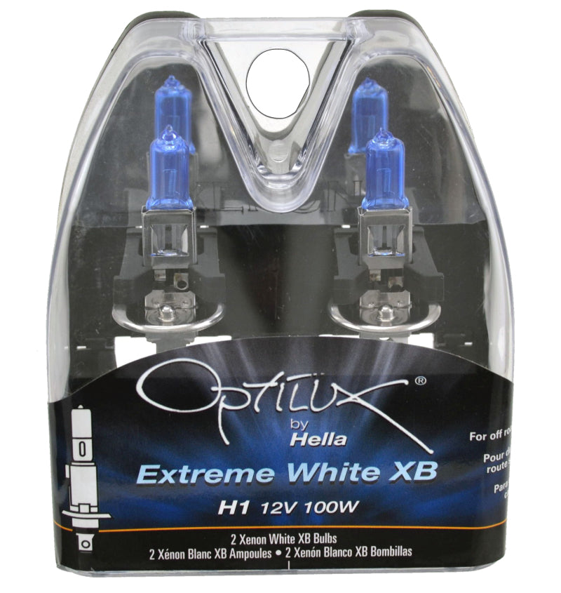Hella Optilux H1 100W XB Extreme White Bulbs (Pair) Bulbs Hella