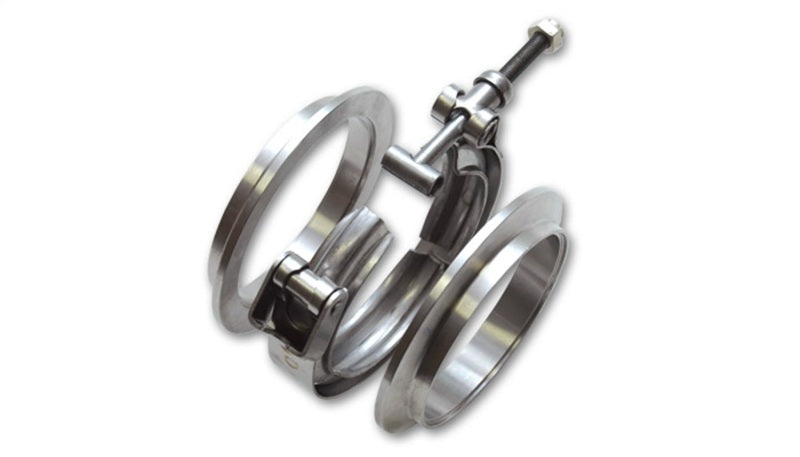 Vibrant T304 SS V-Band Flange Assembly for 5in O.D. Tubing incl 2 V-Band flanges & 1 V-Band Clamp Flanges Vibrant