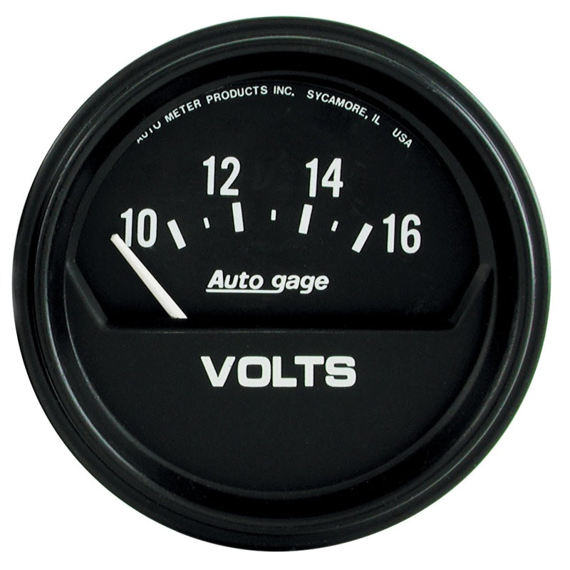 Autometer AutoGage 2-5/8in 16V Electrical Voltmeter - Black Gauges AutoMeter