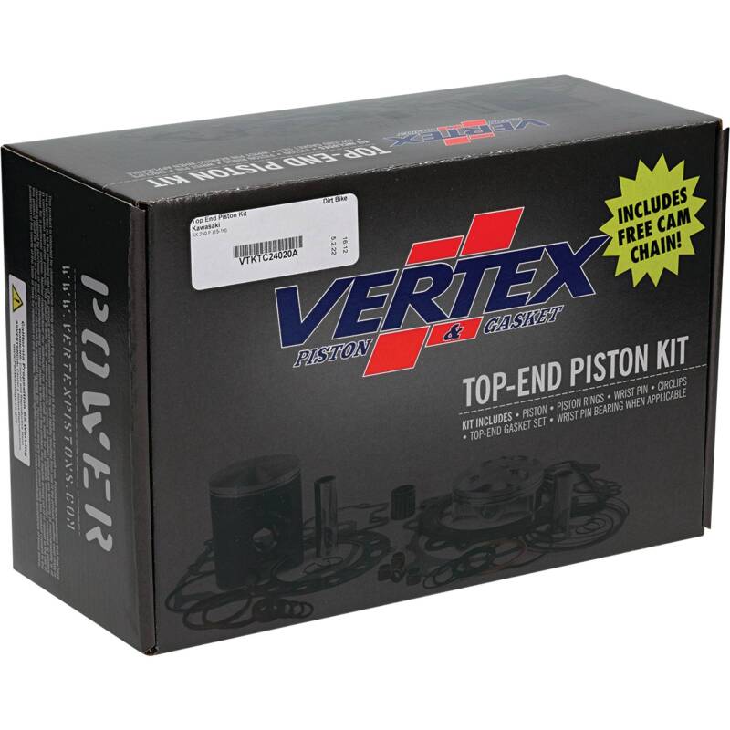 Vertex Piston 15-16 Kawasaki KX 250 F 250cc Forged Replica Top-End Piston Kit 13.8:1 Comp. Piston Sets - Powersports Vertex Pistons