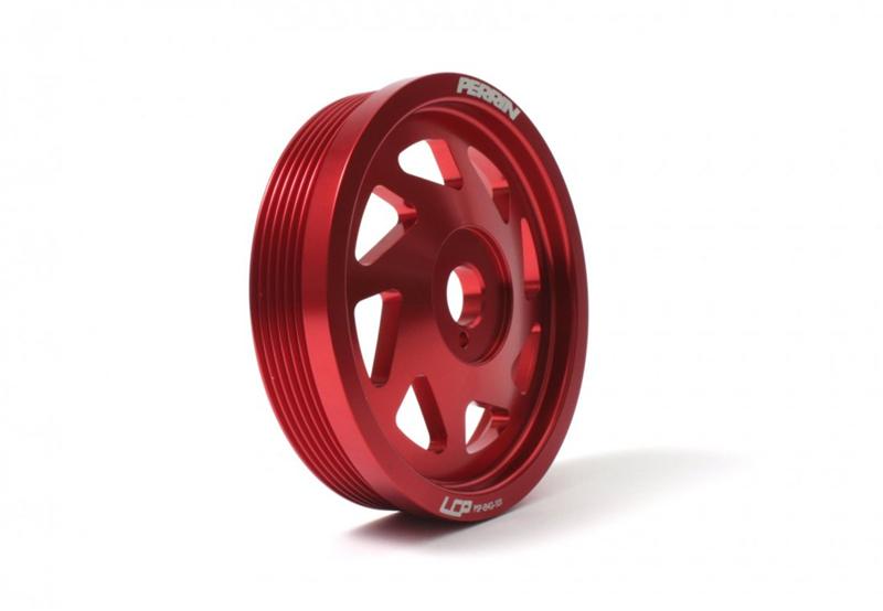PERRIN 15-18 Subaru WRX / 13-20 BRZ / 14-18 FXT / 13-16 Crosstrek Lightened Crank Pulley - Red Pulleys - Crank, Underdrive Perrin Performance