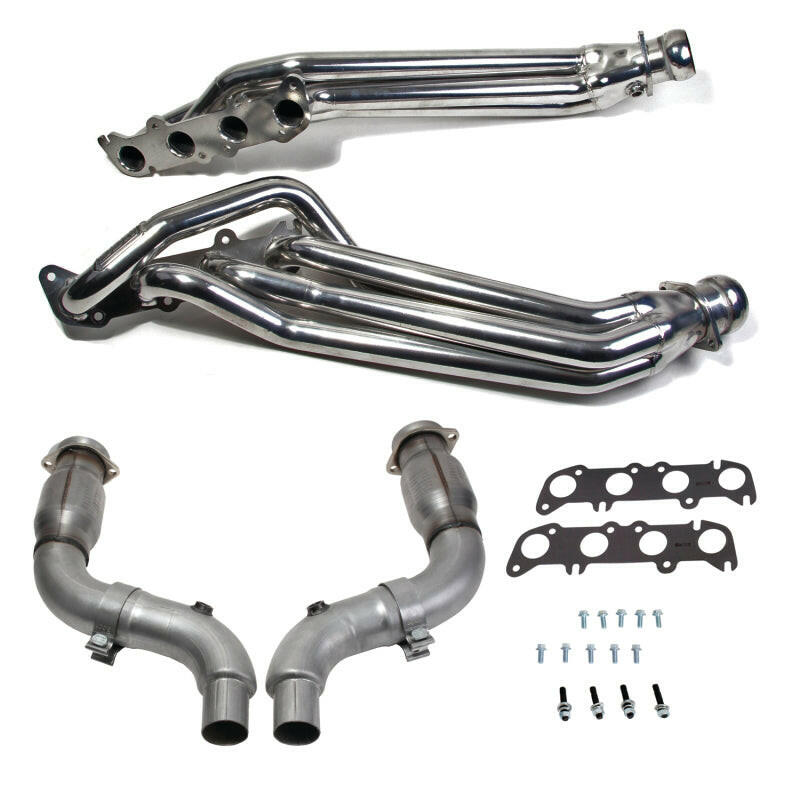 BBK 15-23 Ford Mustang GT 5.0 1-7/8in Headers w/High Flow Catted Mid Pipe (Silver Ceramic) Headers & Manifolds BBK