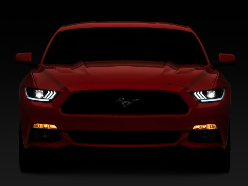 Raxiom 15-17 Ford Mustang GT350 GT500 LED Projector Headlights- Black Housing (Clear Lens) Headlights Raxiom
