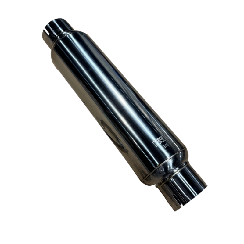 Kooks 3in. Round Clamp In Muffler 14in. Long Polished Stainless Steel Muffler Kooks Headers