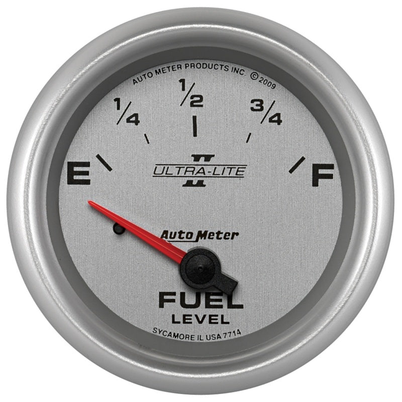 AutoMeter Gauge Fuel Level 2-5/8in. 0 Ohm(e) to 90 Ohm(f) Elec Ultra-Lite II Gauges AutoMeter