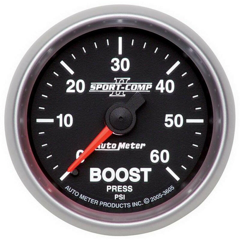 Autometer Sport-Comp II Mechanical 52mm 0-60 PSI Mechanical Boost Gauge Gauges AutoMeter