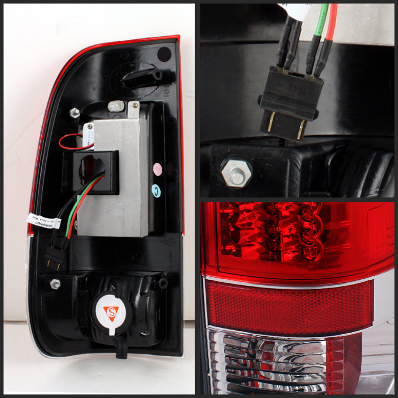 Spyder Ford F150 Styleside 97-03/F250 Version 2 LED Tail Lights Red Clear ALT-YD-FF15097-LED-G2-RC Tail Lights SPYDER