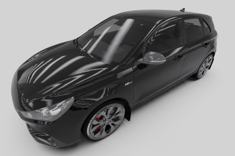 Rally Armor 19-21 Hyundai Elantra GT N Line/i30 White UR Mud Flap w/Black Logo Mud Flaps Rally Armor