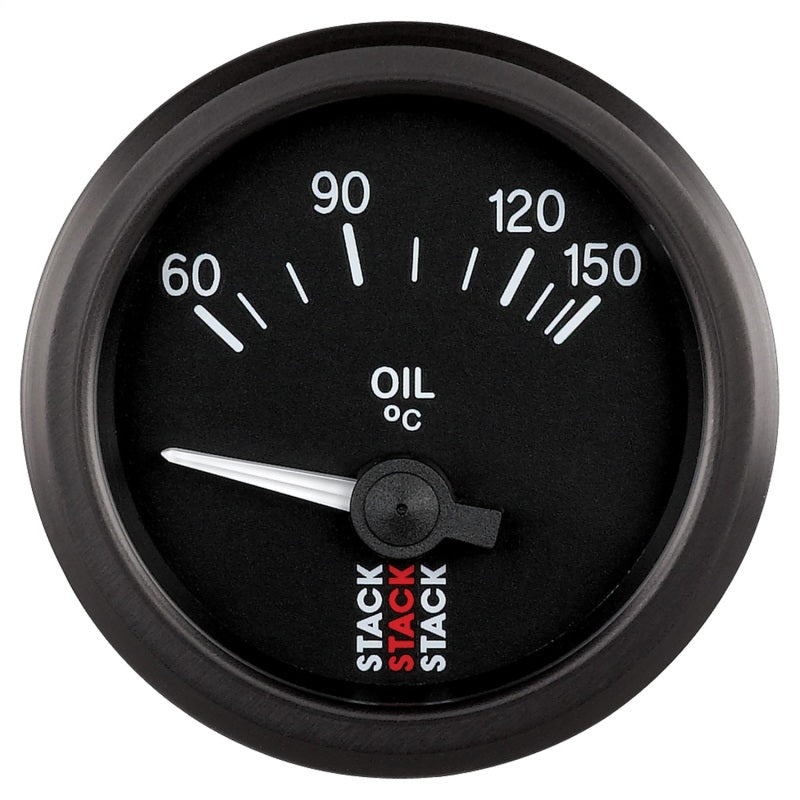 Autometer Stack 52mm 60-150 Deg C M10 Male Electric Oil Temp Gauge - Black Gauges AutoMeter