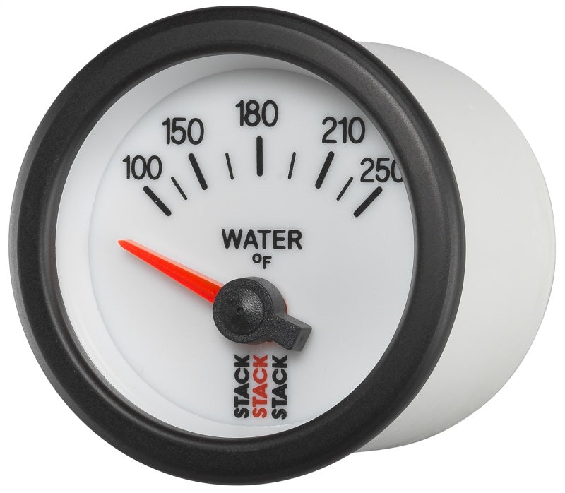 Autometer Stack 52mm 100-250 Deg F 1/8in NPTF Electric Water Temp Gauge - White Gauges AutoMeter
