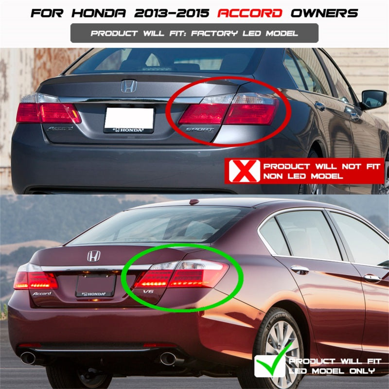 Spyder Honda Accord 2013-2015 4DR LED Tail Lights - Black ALT-YD-HA13LED-LED-BK Tail Lights SPYDER