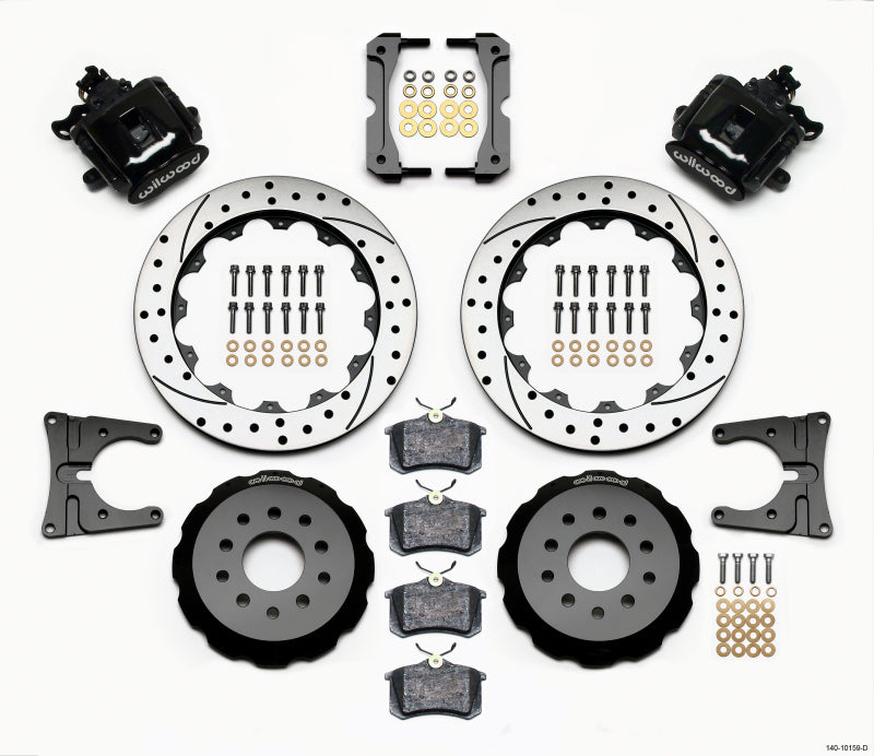 Wilwood Combination Parking Brake Rear Kit 12.88in Drilled 2005-2014 Mustang Brake Calipers - Perf Wilwood