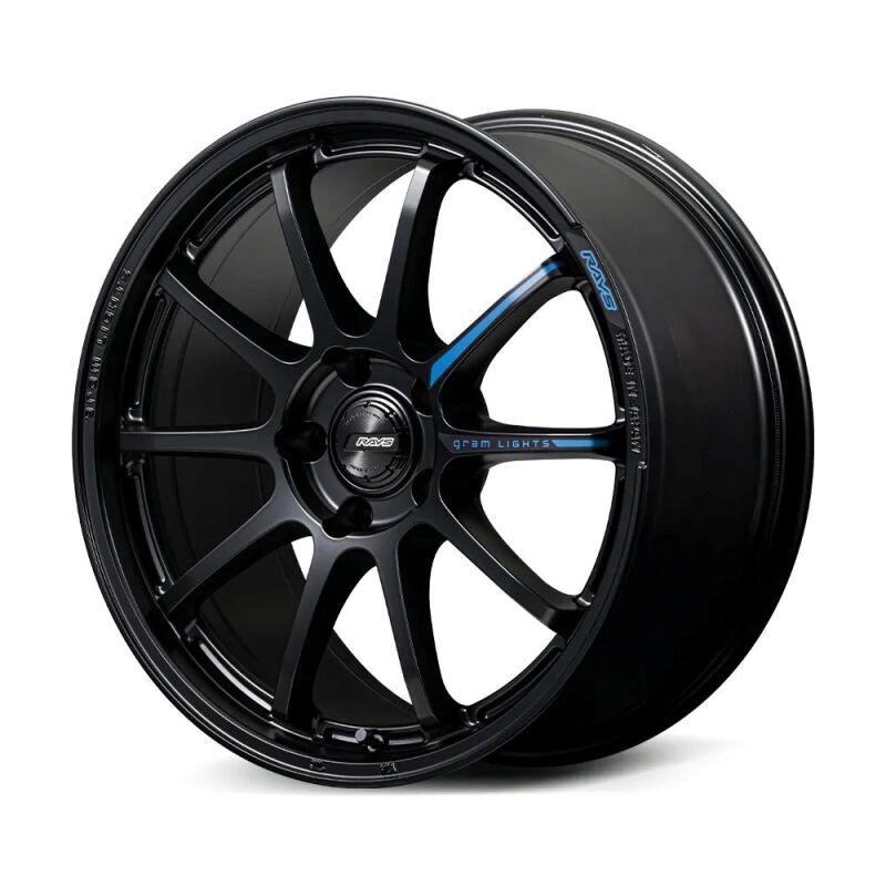 Gram Lights 57NR LIMITED II 18x8.5 +45 5-100 Semigloss Black Wheel w/ Black Cap/Stickers/Air Valve Wheels - Cast Gram Lights