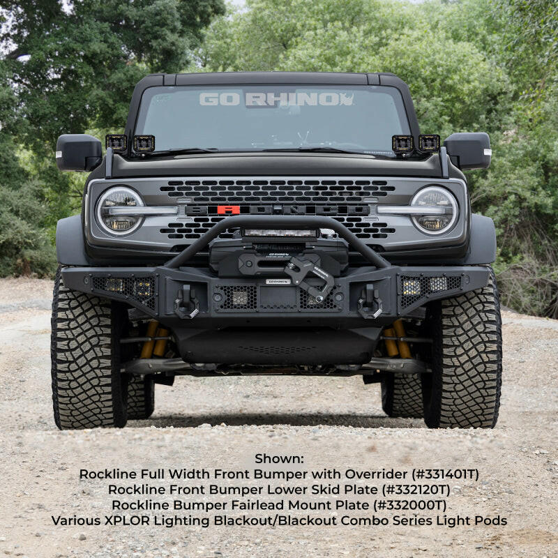 Go Rhino 21-24 Ford Bronco (Excl. Sport) Rockline Front Bumper Lower Skid Plate Bumpers - Steel Go Rhino