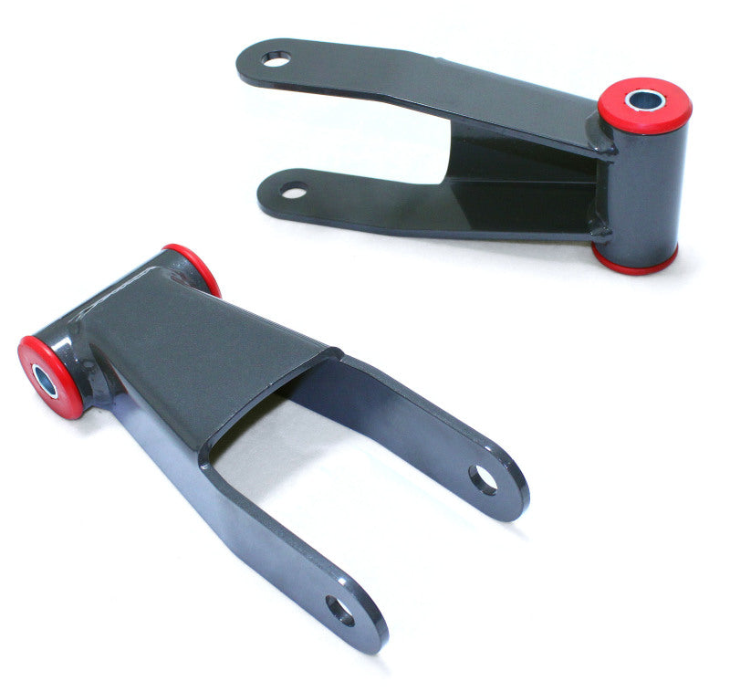 MaxTrac 11-18 GM C/K1500HD/2500HD/3500HD 2WD/4WD 1in Rear Lowering Shackles Shackle Kits Maxtrac