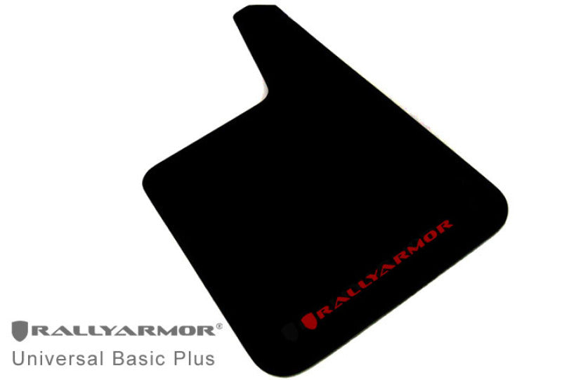 Rally Armor Universal Fit (No Hardware) Basic Plus Black Mud Flap w/ Black Logo Mud Flaps Rally Armor