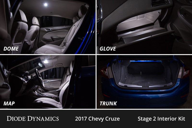 Diode Dynamics 11-15 Chevrolet Cruze Interior LED Kit Cool White Stage 2 Dash & Interior Trim Diode Dynamics