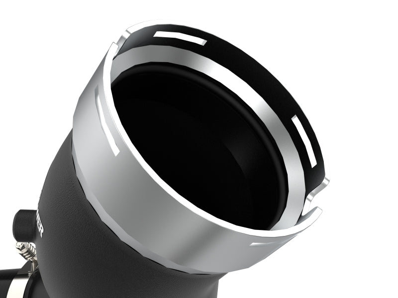 aFe BladeRunner Black 3in Aluminum Charge Pipe Kit 20-21 GM Diesel Trucks V8-6.6L (td) L5P Intercoolers aFe