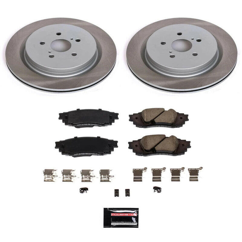 Power Stop 18-22 Lexus RX450hL Rear Semi-Coated Rotor Kit Brake Kits - Performance Blank PowerStop