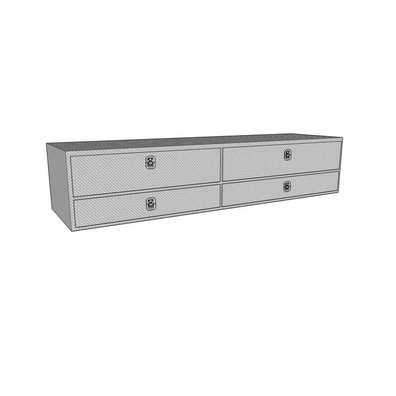 Westin/Brute High Cap 96in Stake Bed Contractor TopSider w/ Bottom Drawers - Aluminum Tool Storage Westin
