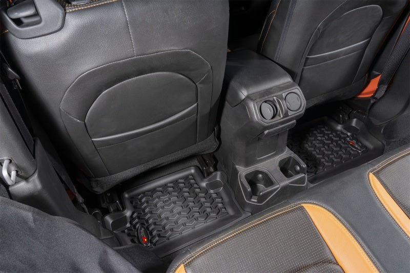 Rugged Ridge Floor Liner Rear Black 2018-2020 Jeep Wrangler JL 2 Dr Floor Mats - Rubber Rugged Ridge