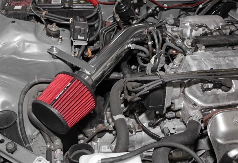 Spectre 92-00 Honda Civic L4-1.6L F/I Air Intake Kit - Polished w/Red Filter Cold Air Intakes Spectre