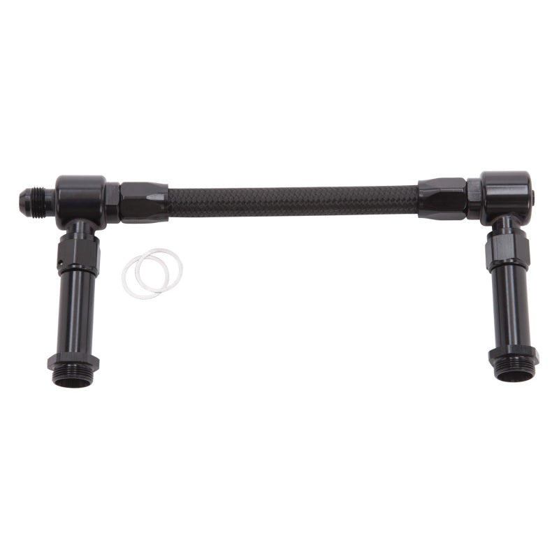 Russell Performance -8 AN to -8 AN ProClassic II Holley 4150 Dual Inlet Carb Kit (Black) Carburetor Fuel Inlet Kits Russell