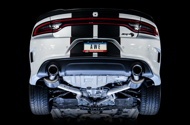 AWE Tuning 2015+ Dodge Charger 6.4L/6.2L SC Non-Resonated Touring Edition Exhaust - Silver Tips Catback AWE Tuning