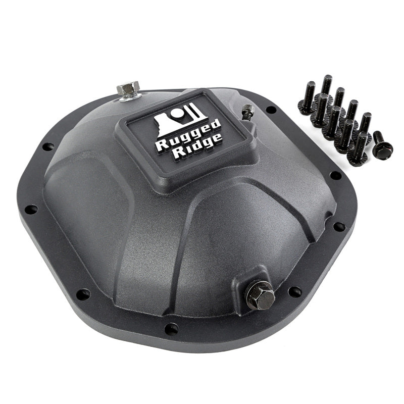 Rugged Ridge Boulder Aluminum Differential Cover Dana 44 Black Diff Covers Rugged Ridge