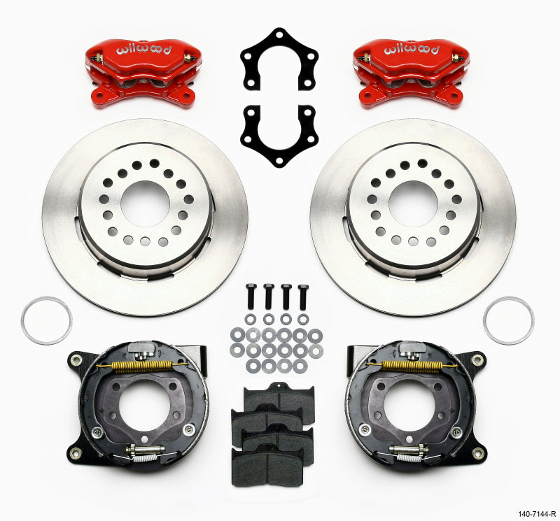 Wilwood Forged Dynalite P/S Park Brake Kit Red Mopar/Dana 2.36in Off w/Snap Ring Bearing Big Brake Kits Wilwood