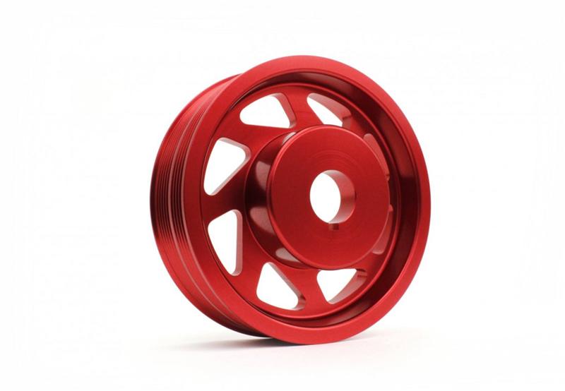 PERRIN 93-14 Subaru Impreza (Incl. 02-14 WRX) / 04-21 STI Lightened Crank Pulley - Red Pulleys - Crank, Underdrive Perrin Performance