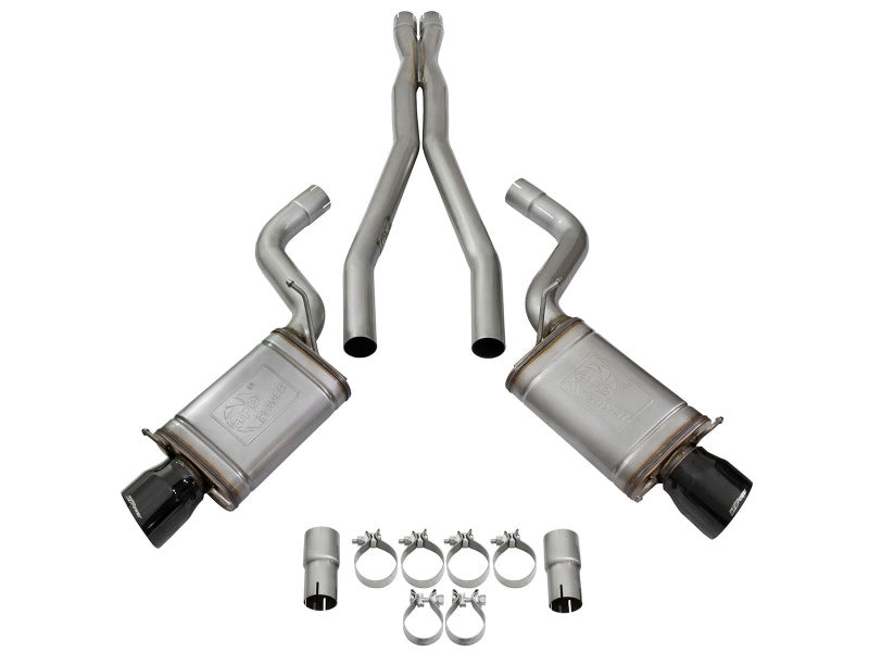 aFe Mach Force-Xp 3in CB Stainless Steel Dual Exhaust System w/ Black Tips 09-15 Cadillac CTS-V Catback aFe