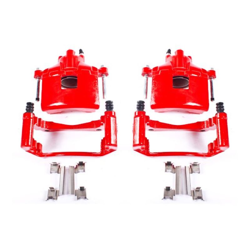 Power Stop 2004 Pontiac Grand Prix Front Red Calipers w/Brackets - Pair Brake Calipers - Perf PowerStop