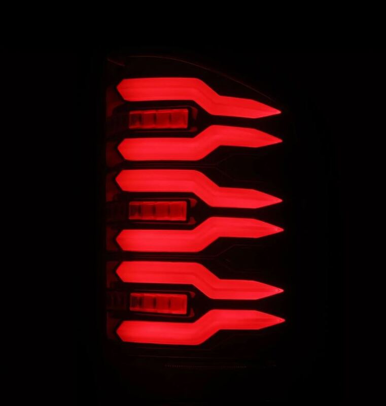 AlphaRex 07-14 Chevrolet Silverado 1500/2500HD/3500HD Luxx-Series LED Tail Lights Black/Red Tail Lights AlphaRex