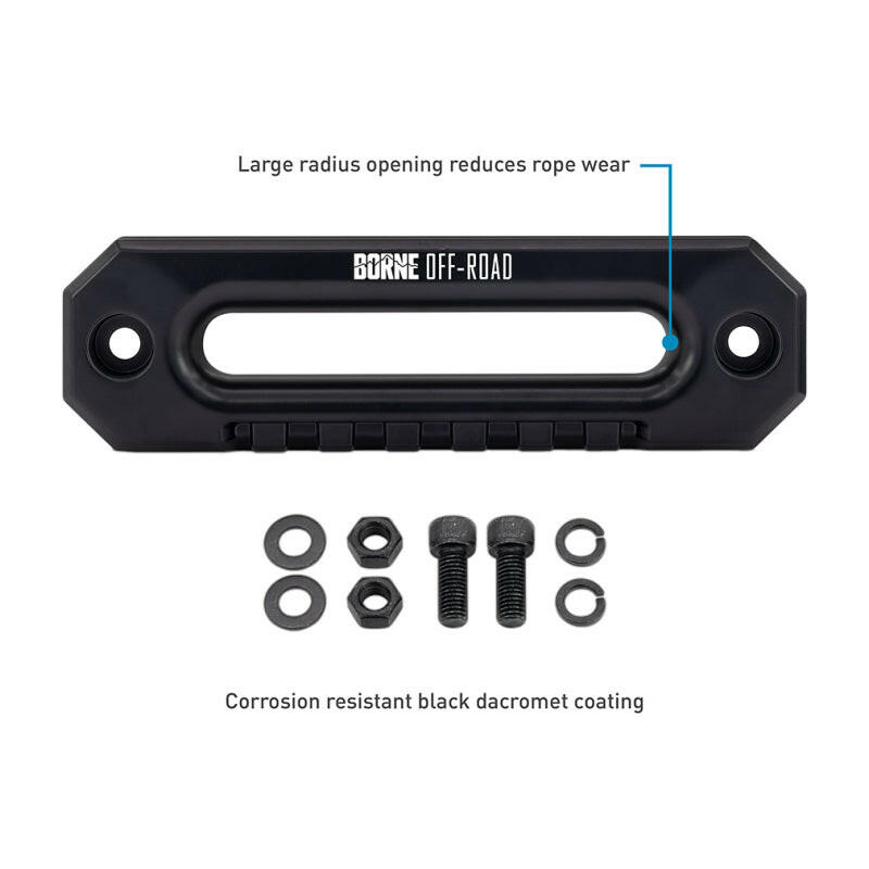 Borne Off-Road 12K Winch - Blue Synthetic Rope Winches Borne Off-Road