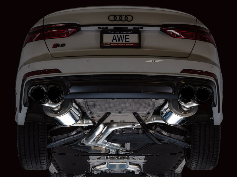 AWE Tuning 19-23 Audi C8 S6/S7 2.9T V6 AWD Touring Edition Exhaust - Diamond Black Tips Catback AWE Tuning