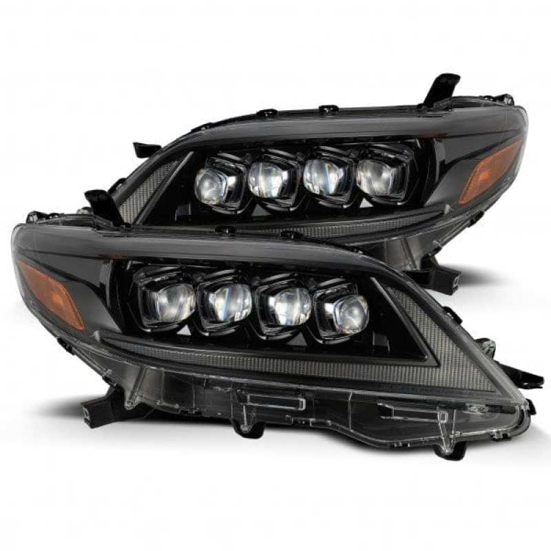 AlphaRex 11-21 Toyota Sienna LUXX LED Proj Headlights Plank Style Alpha Black w/Seq Signal/DRL Headlights AlphaRex