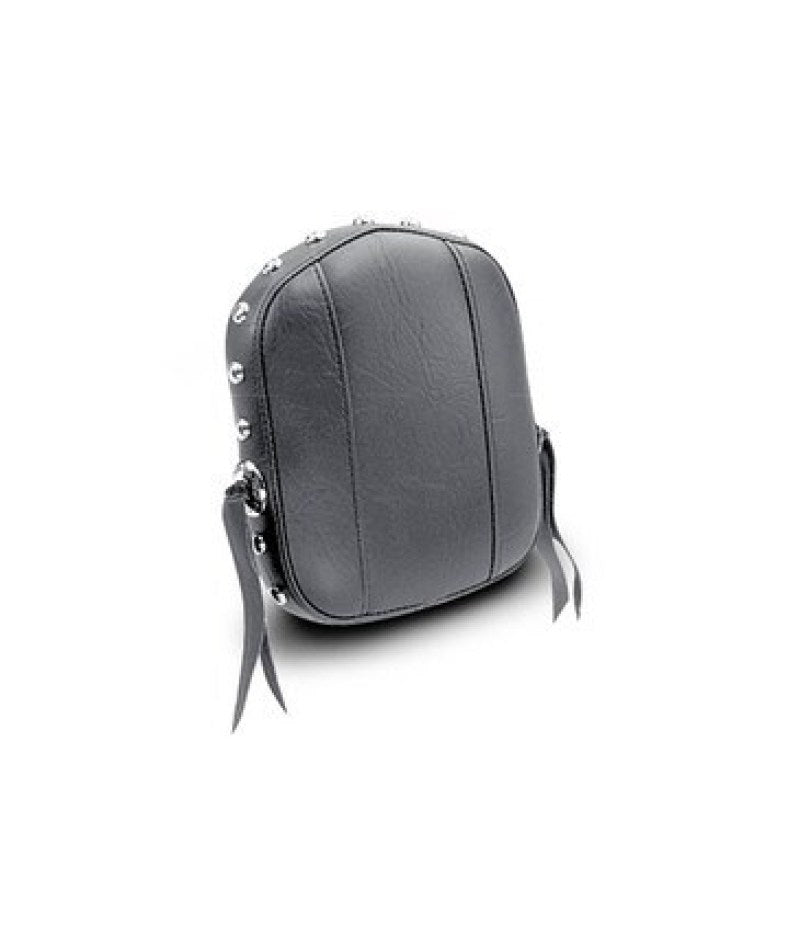 Mustang Harley Low Medallion Style Sissy Bar Pad (7.5 inch x 9 inch) w/Studs- Black Sissy Bar Pads Mustang Motorcycle