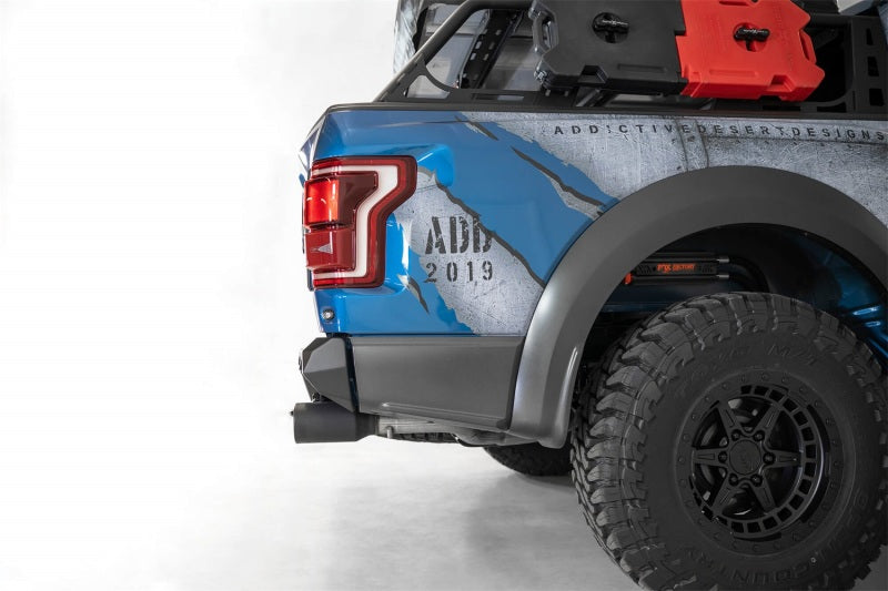 Addictive Desert Designs 17-20 Ford Raptor F-150 Bomber Rear Bumper w/ Backup Sensor Cutouts Bumpers - Steel Addictive Desert Designs