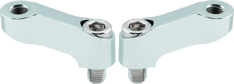 BikeMaster Mirror Extension 10mm Pair - Chrome Side Mirrors BikeMaster