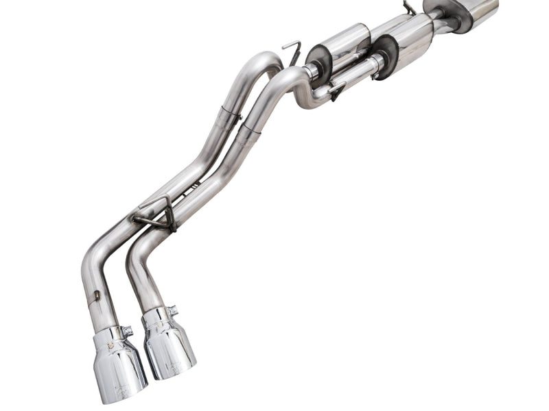 AWE Tuning 16-22 Toyota Tacoma 0FG Cat-Back Exhaust w/ BashGuard - Dual Chrome Silver Tips Catback AWE Tuning