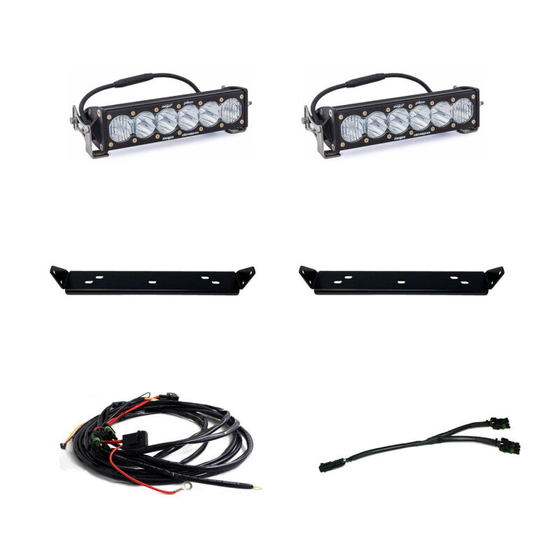 Baja Designs 2021+ Ford Raptor OnX6 Behind Grill Kit -10in. Clear D/C Light Bars & Cubes Baja Designs