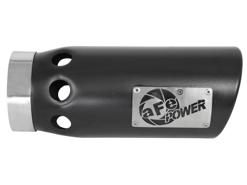 aFe Power Intercooled Tip Stainless Steel - Black 4in In x 5in Out x 12in L Bolt-On Catback aFe