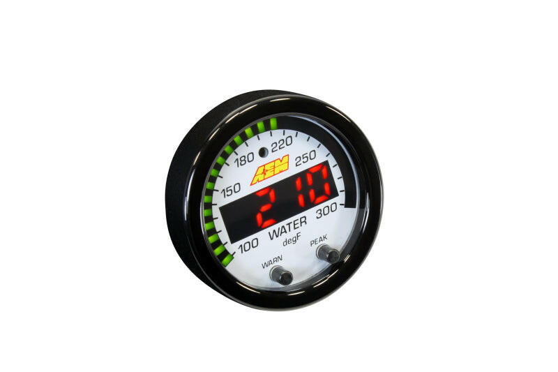 AEM X-Series Temperature 100-300F Gauge Kit (ONLY Black Bezel and Water Temp. Faceplate) Gauges AEM
